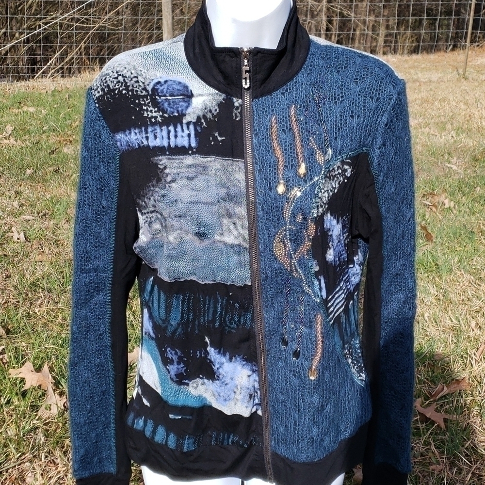 ADORE women's size small zip front sweater